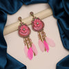 Pink Color Tassel Antique Earrings (ANTE1710PNK)