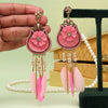 Pink Color Tassel Antique Earrings (ANTE1710PNK)