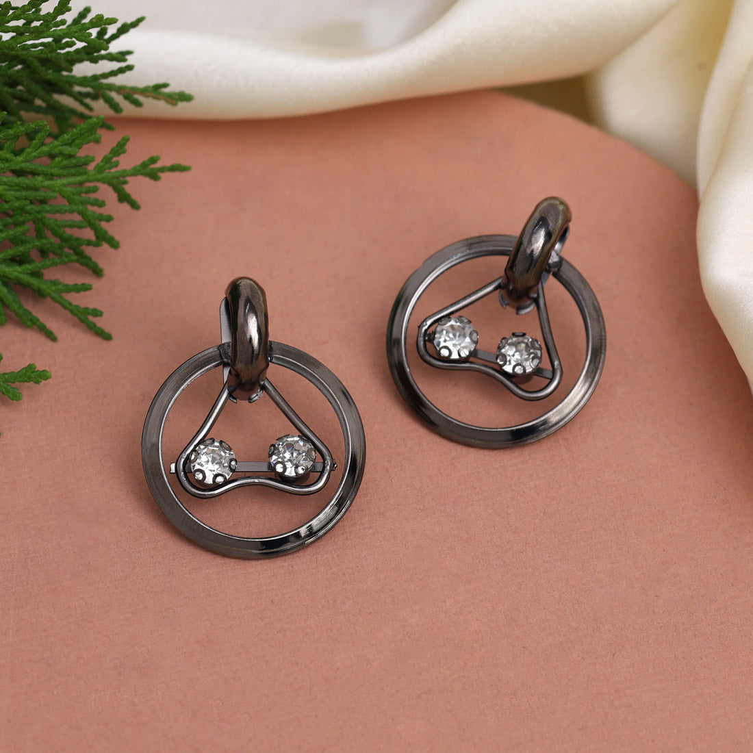 Black Color Fashion Earrings (ANTE1722BLK)