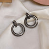 Black Color Fashion Earrings (ANTE1726BLK)