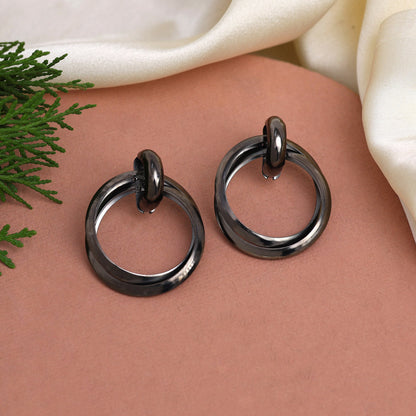 Black Color Fashion Earrings (ANTE1727BLK)