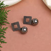 Black Color Fashion Earrings (ANTE1734BLK)