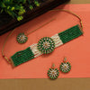 Green Color Antique Choker Necklace Set (ANTN110GRN)
