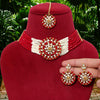Maroon Color Antique Choker Necklace Set (ANTN110MRN)