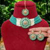 Rama Green Color Antique Choker Necklace Set (ANTN110RGRN)