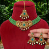Green Color Antique Choker Necklace Set (ANTN111GRN)