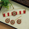 Red Color Antique Choker Necklace Set (ANTN112MNT)