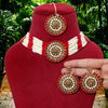 Maroon Color Antique Choker Necklace Set (ANTN112MRN)