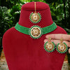 Green Color Antique Choker Necklace Set (ANTN115GRN)