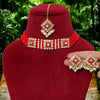 Red Color Antique Choker Necklace Set (ANTN116RED)