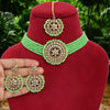 Parrot Green Color Antique Choker Necklace Set (ANTN117PGRN)