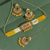 Yellow Color Choker Antique Necklace Set (ANTN118YLW)