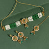 Green Color Choker Meenakari Necklace Set (ANTN119GRN)
