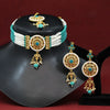 Rama Green Color Choker Meenakari Necklace Set (ANTN119RGRN)