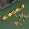 Yellow Color Choker Meenakari Necklace Set (ANTN119YLW)