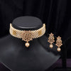Gold Color Choker Antique Necklace Set (ANTN129GLD)