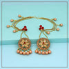 Red Color Rhinestone Bahubali Earrings (BBLE356RED)