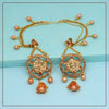 Gold Color Rhinestone Bahubali Earrings (BBLE371GLD)