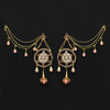 Gold Color Rhinestone Bahubali Earrings (BBLE371GLD)