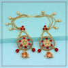 Red Color Rhinestone Bahubali Earrings (BBLE371RED)