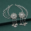 Silver Color Bahubali Earrings (BBLE375SLV)