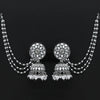 Silver Color Oxidised Bahubali Earrings (BBLE380SLV)