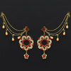 Red Color Bahubali Earrings (BBLE381RED)