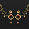 Red Color Bahubali Earrings (BBLE383RED)