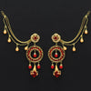 Red Color Bahubali Earrings (BBLE391RED)