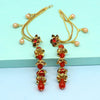 Red Color Bahubali Earrings (BBLE394RED)