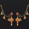 Red Color Bahubali Earrings (BBLE395RED)