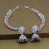 Silver Color Oxidised Bahubali Earrings (BBLE404SLV)