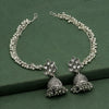 Silver Color Oxidised Bahubali Earrings (BBLE408SLV)