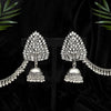 Silver Color Oxidised Bahubali Earrings (BBLE409SLV)