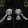 Silver Color Oxidised Bahubali Earrings (BBLE415SLV)