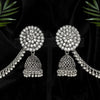 Silver Color Oxidised Bahubali Earrings (BBLE418SLV)