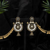 Gold Color Oxidised Bahubali Earrings (BBLE422GLD)