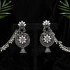 Silver Color Oxidised Bahubali Earrings (BBLE424SLV)