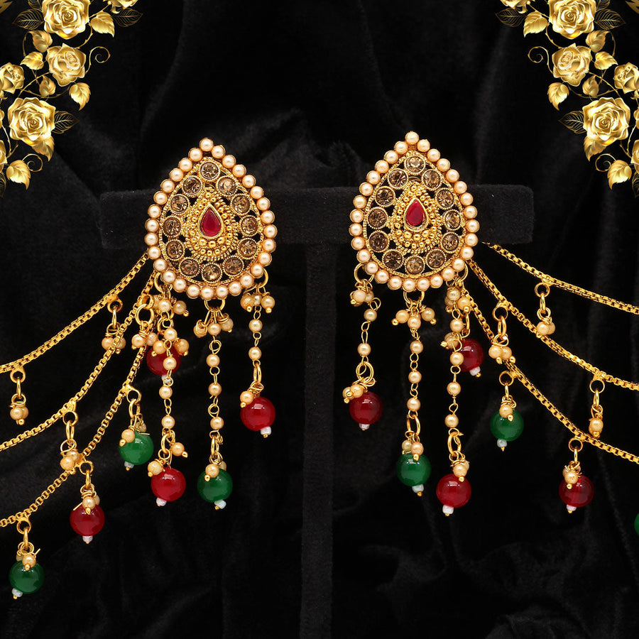 Bahubali Style Earrings With Polki Stone/ Bollywood Style/ Party Wear  Earrings - Etsy India