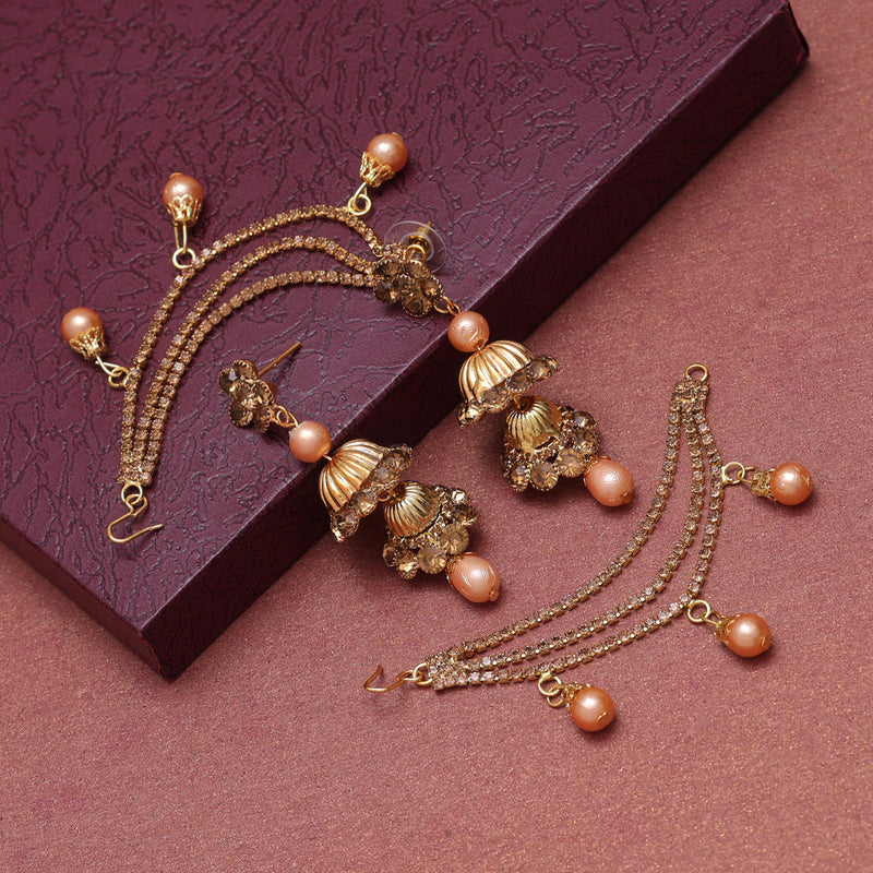 Zinc Gold Long Latkan Bahubali Earrings at Rs 349/pair in Mumbai | ID:  21722284973