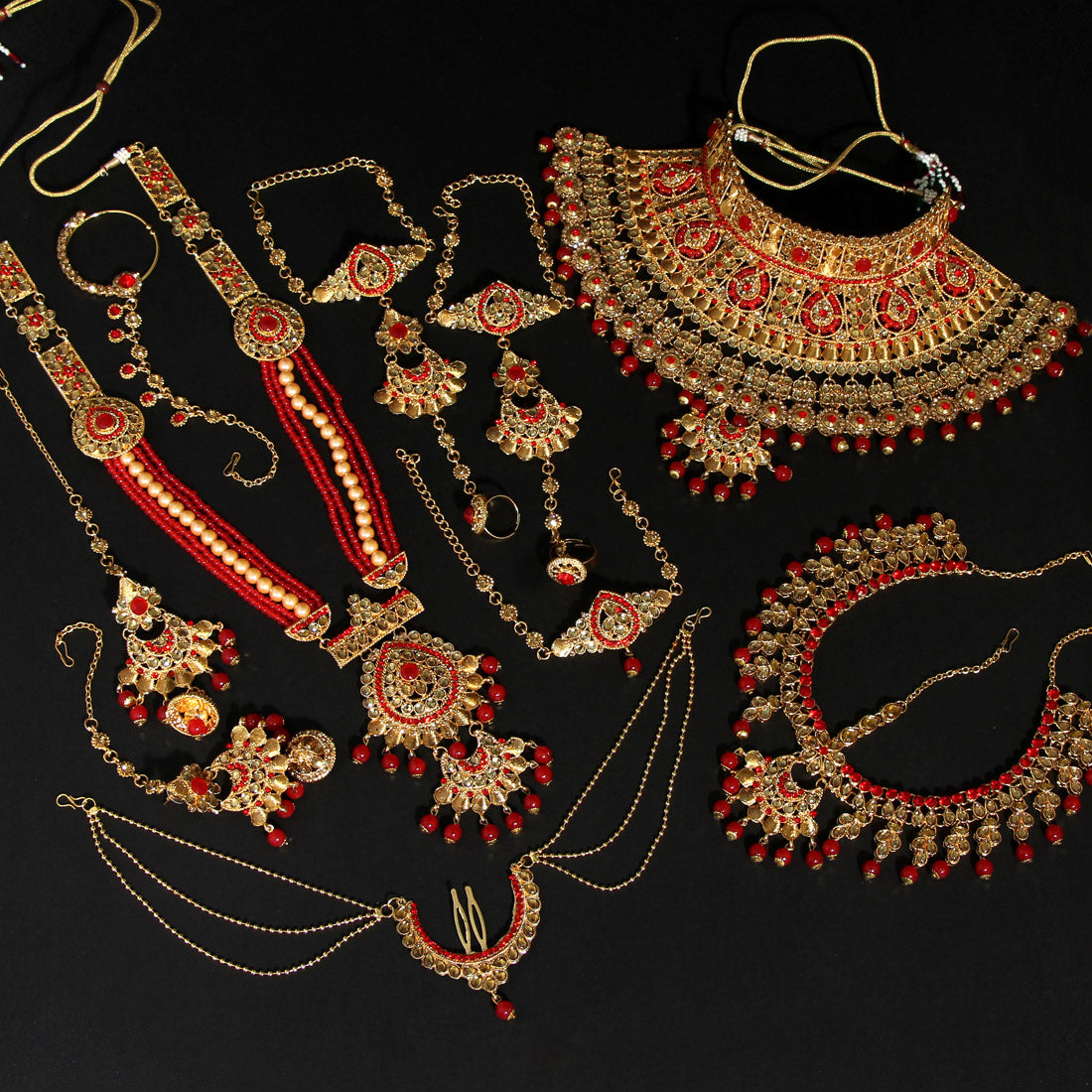 Red Color Kundan Bridal Set (BDL206RED)
