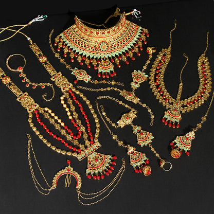 Red Color Kundan Bridal Set (BDL207RED)