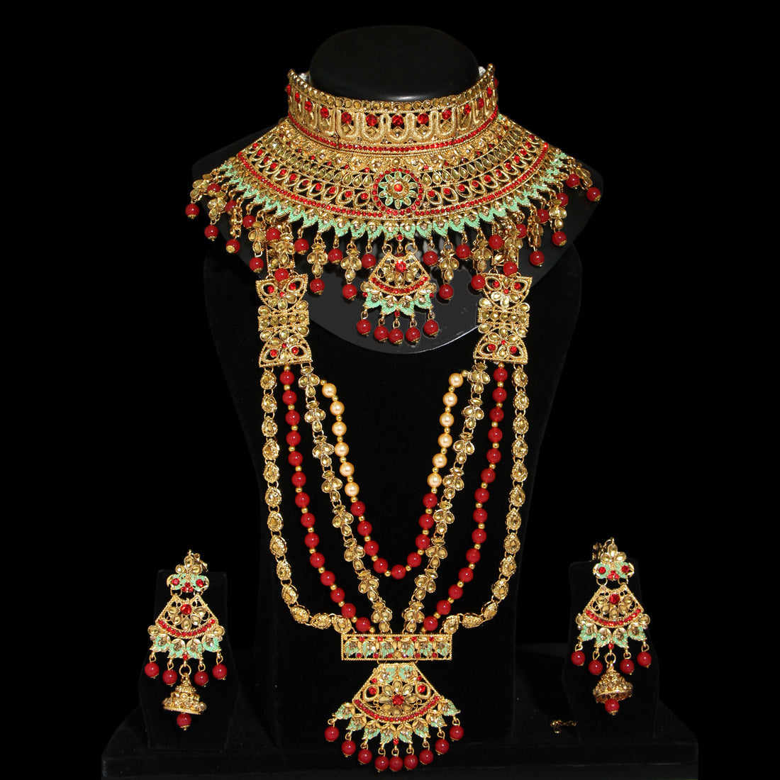 Red Color Kundan Bridal Set (BDL207RED)