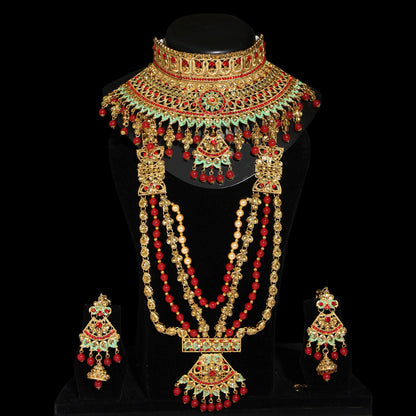 Red Color Kundan Bridal Set (BDL207RED)