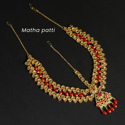 Red Color Kundan Bridal Set (BDL207RED)