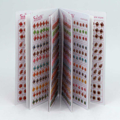 Multicolor Stone Bindi Book For Women & Girls- Total Piece- 576 (BND105CMB)