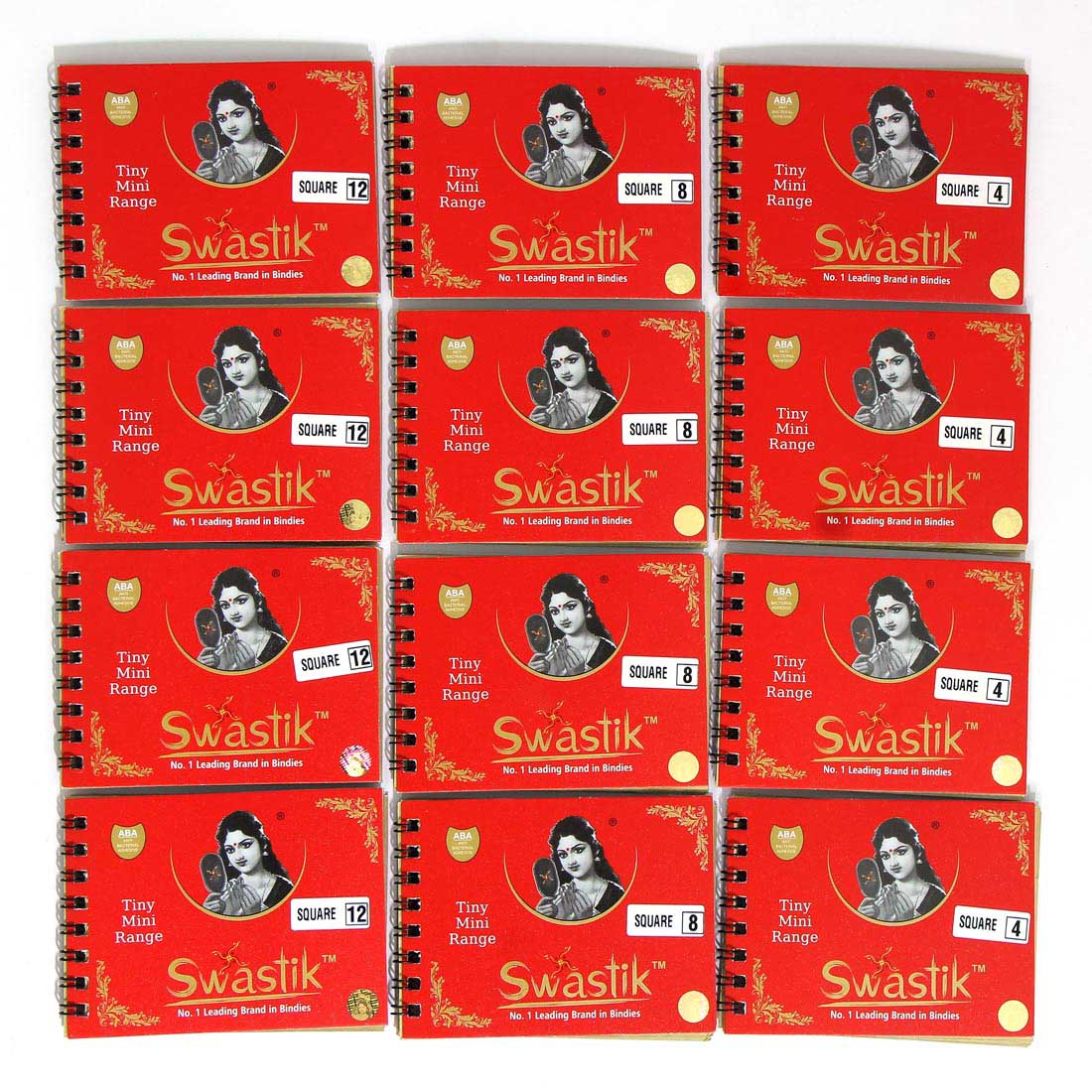 Assorted Color Velvet Stone 12 Bindi Booklet For Women & Girls- Total Bindi Count- 1440 (BND157CMB)