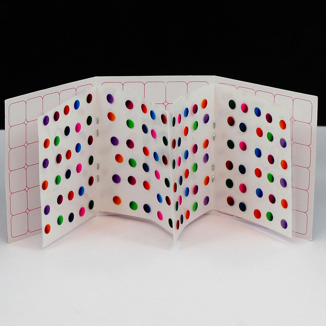 Assorted Color Velvet 12 Bindi Booklet For Women & Girls- Total Bindi Count- 1440 (BND193CMB)