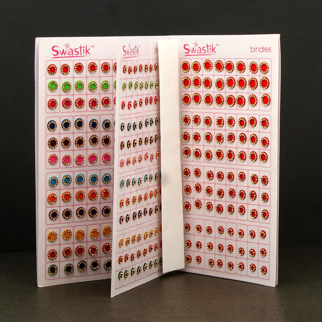 Assorted Color Velvet Bindi Book For Women & Girls- Total Pieces- 576 (BND197CMB)