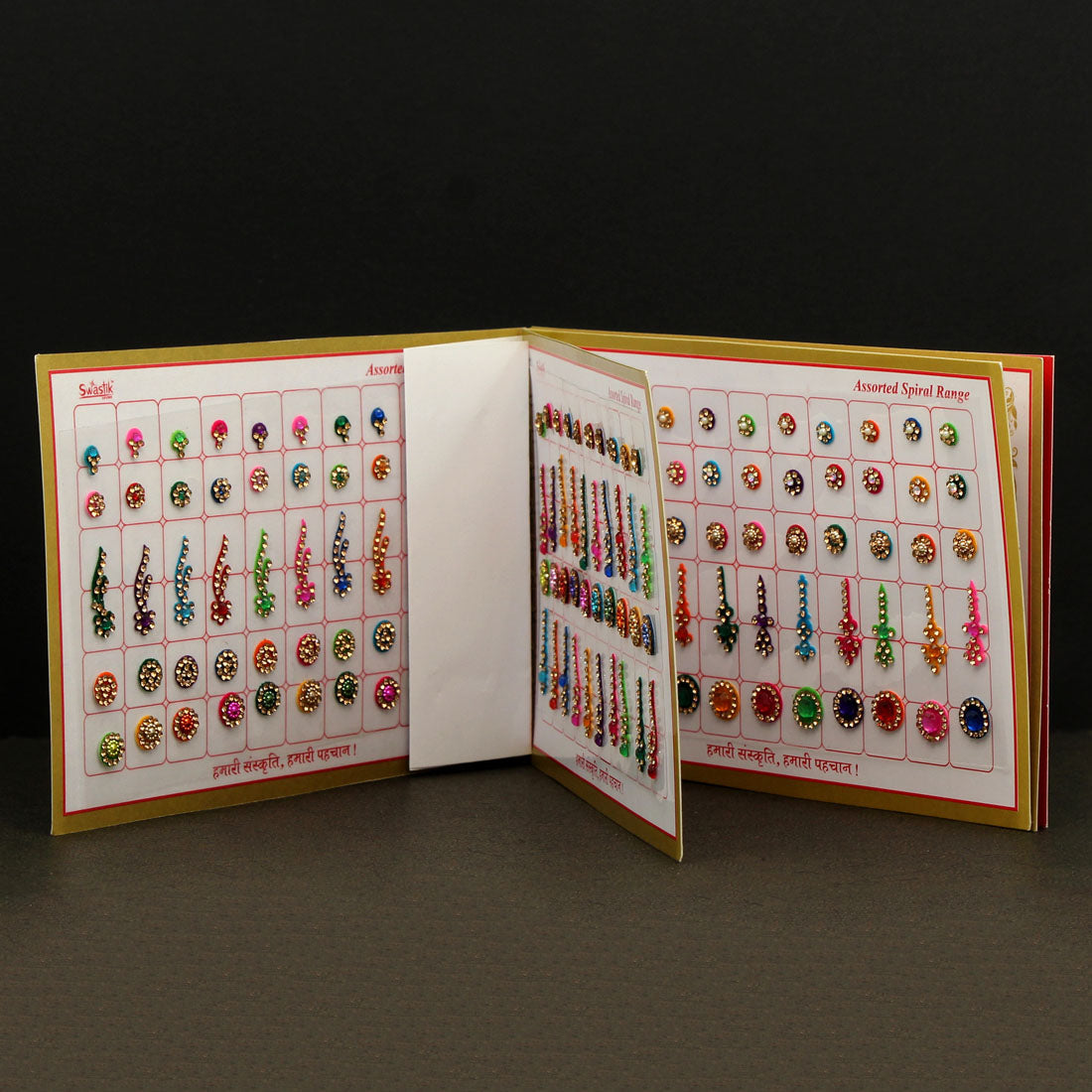 Assorted Color Velvet Bindi Book For Women & Girls- Total Pieces- 300 (BND211CMB)